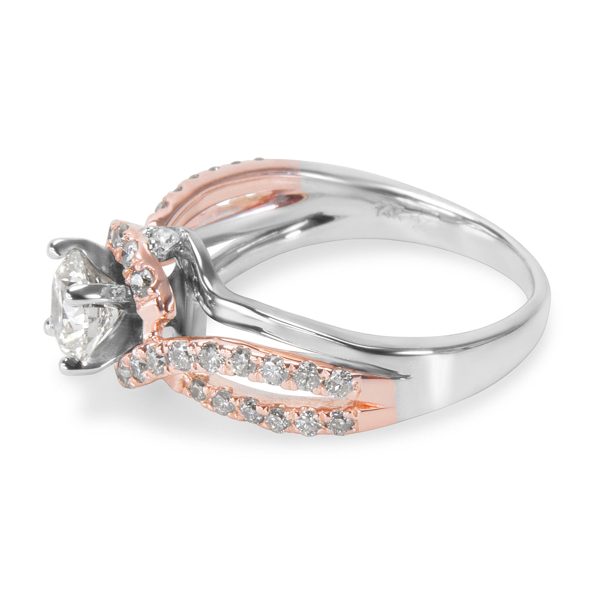 Kay Jewelers 14k White Gold Round Diamond Pearl Halo Waves Engagement Ring  sz6 | eBay