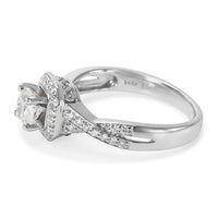 GSI Certified Cushion Diamond Engagement Ring in 14KT White Gold 1.00 ctw