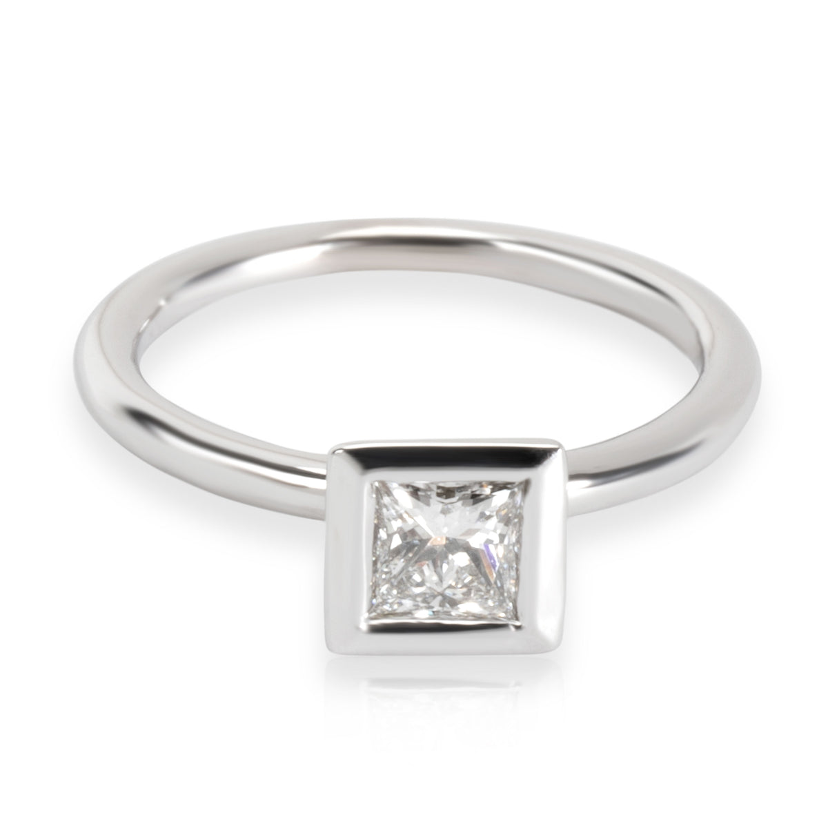 GIA Certified Princess Cut Diamond Stackable Ring in 14K White Gold