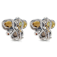 David Yurman Multistone Mosaic Earrings in Sterling SIlver