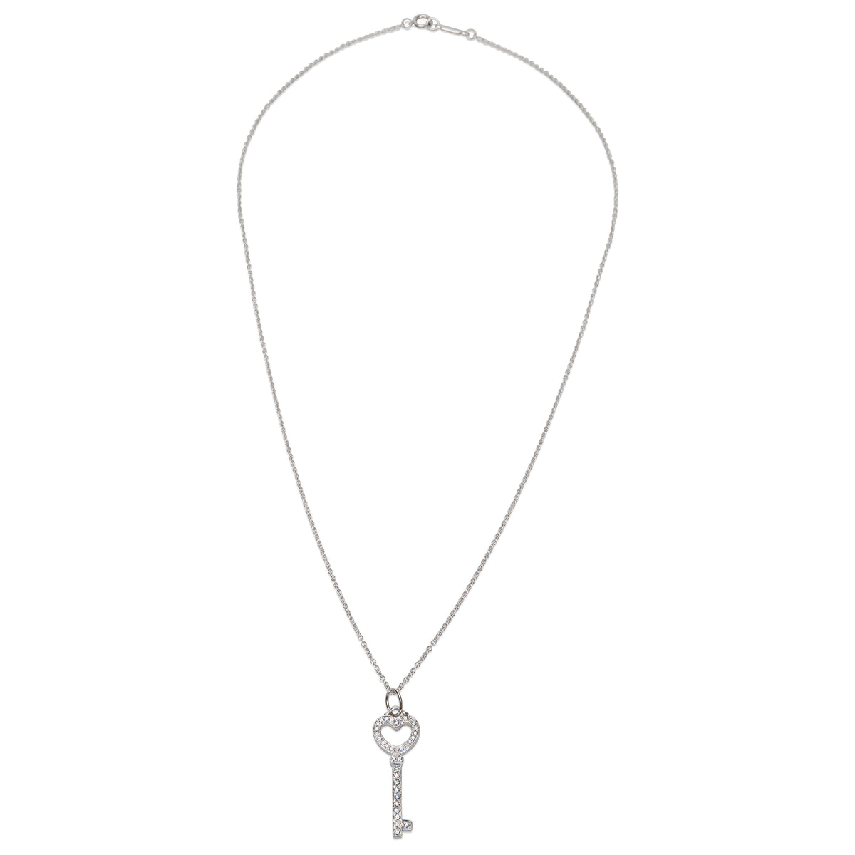 Tiffany & Co. Diamond Key Heart Pendant in Platinum