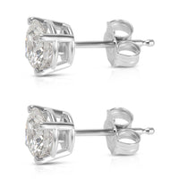 GIA Certified Diamond Stud Earrings in 14K White Gold (2.06 ctw G/I1)