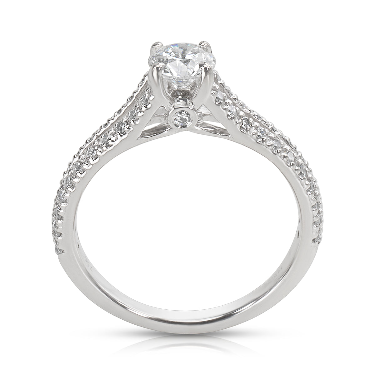 GIA 0.41ct I VS1 Ritani Diamond Engagement Ring 18K White Gold (0.65CTW)
