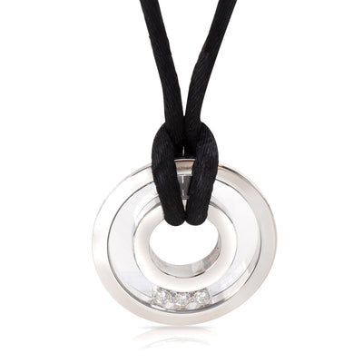 Chopard Happy Diamonds Circle Pendant With Cord in 18KT White Gold