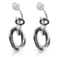 Cartier Trinity Diamond & Ceramic Drop Earrings in 18K Gold & Platinum 0.47 CTW