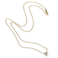 GIA Certified Princess Diamond Necklace in 14K Yellow Gold K VS1 0.71 CTW