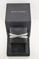 David Yurman Diamond Crossover X Cuff in Sterling Silver (1.20 CTW)