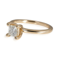 GIA Certified Princess Diamond Engagement Ring in 14K Yellow Gold J I1 0.63 ct