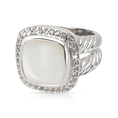 David Yurman Diamond &  Mother of Pearl Albion Ring in Sterling Silver 0.25 ctw