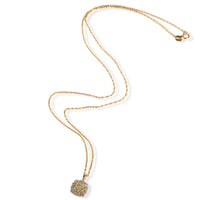 Diamond Halo Necklace in 14K Yellow Gold GIA Certified W-X VS2 1.28 CTW