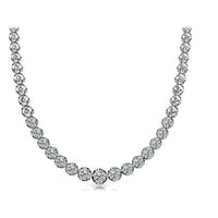 Cubic Zirconia Miracle Set Riviera Necklace in  Sterling Silver 7 Carats