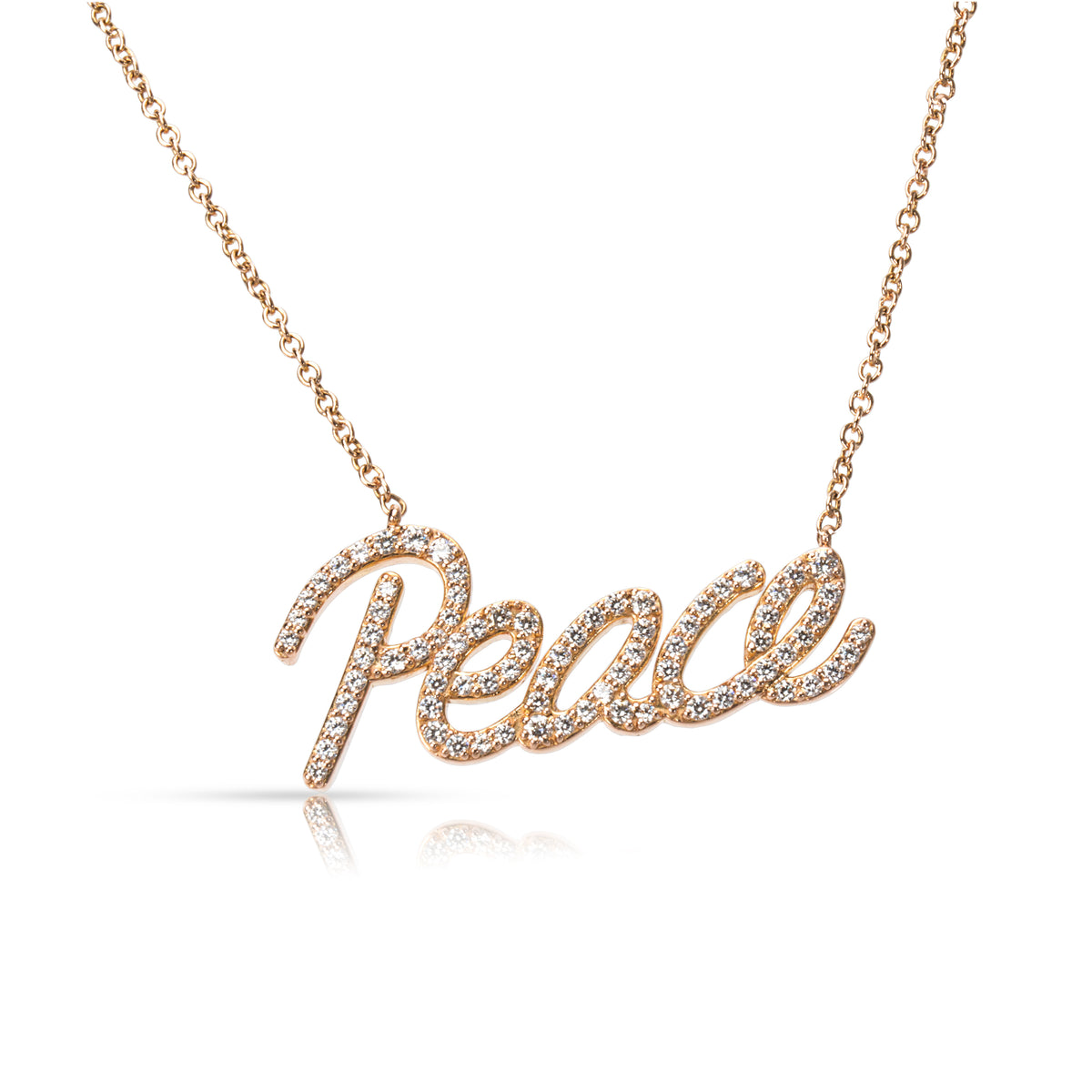 Tiffany & Co. Paloma Picasso Graffiti Peace Pendant  in 18K Rose Gold 0.21 ctw
