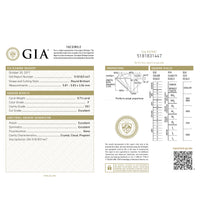 GIA Diamond Stud Earrings in 14K White Gold H VS1 1.49 CTW