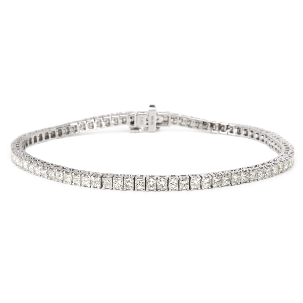 Princess Cut Diamond Tennis Bracelet in 14KT White Gold 4.17 ctw