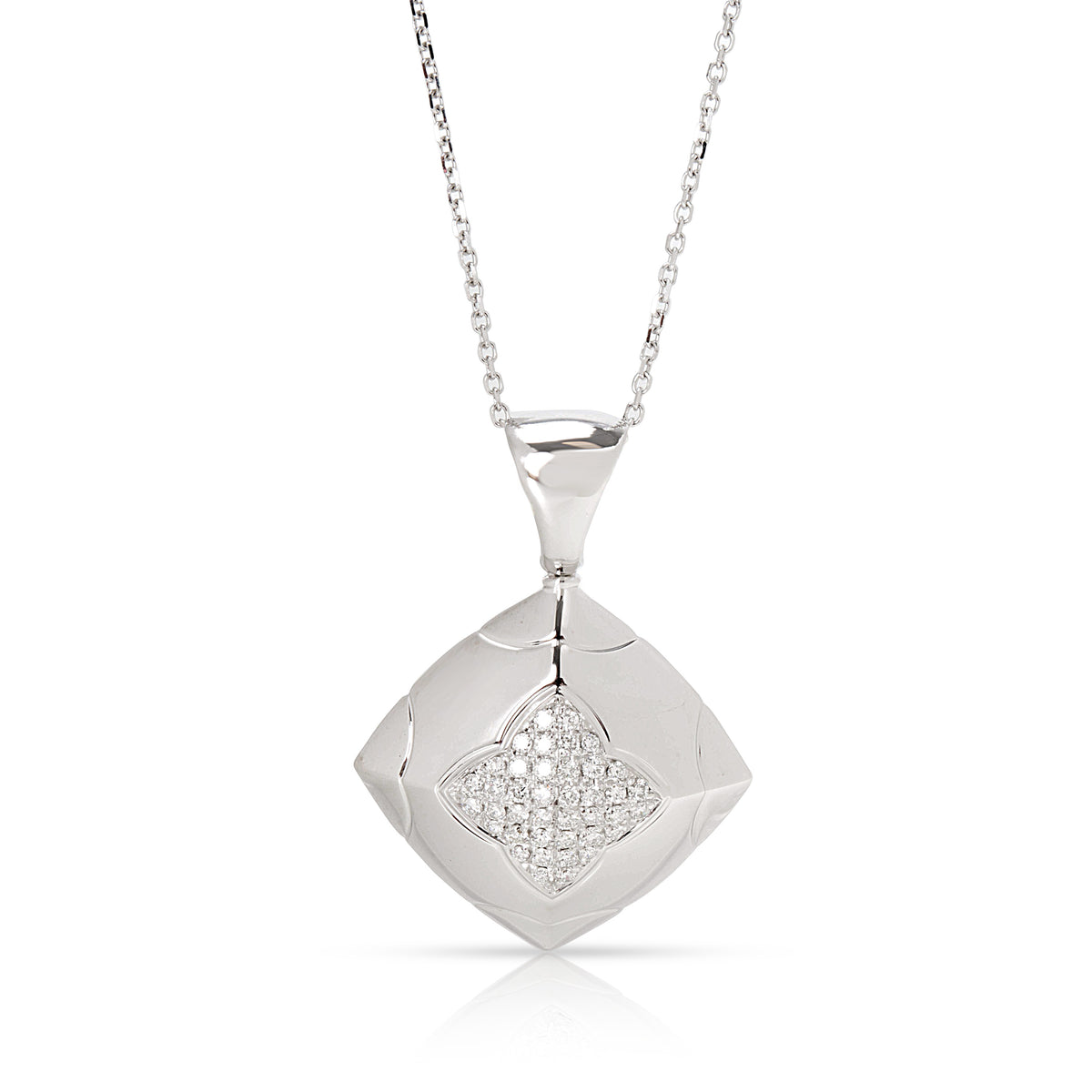 BVLGARI Piramide Diamond Pendant in 18K White Gold