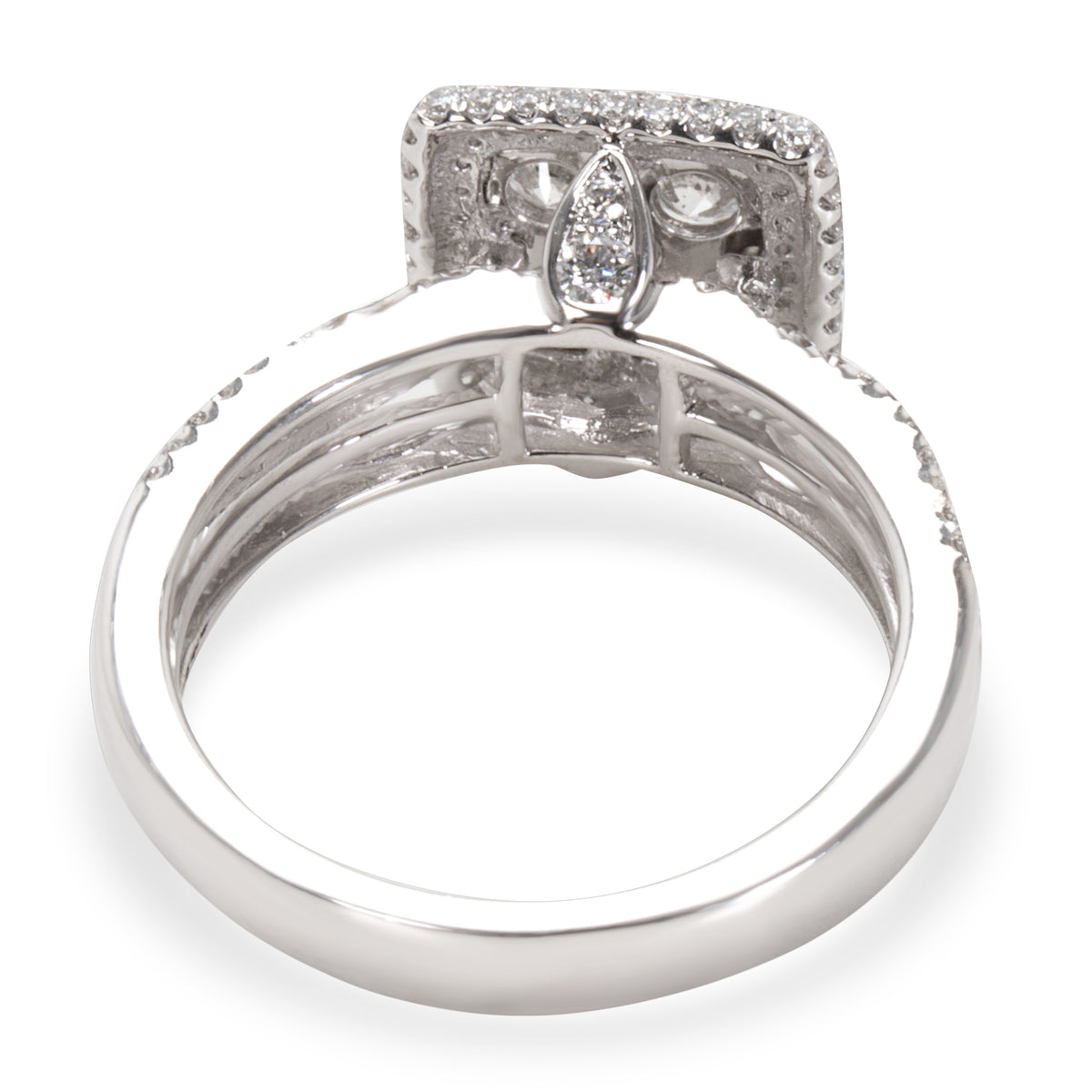 Square Halo Diamond Cluster Ring in 14KT White Gold 1.50 CTW