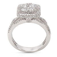 Square Halo Diamond Cluster Ring in 14KT White Gold 1.50 CTW