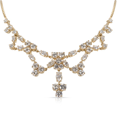 Diamond Vintage Bib Necklace in 18K Yellow Gold (8.60 CTW)