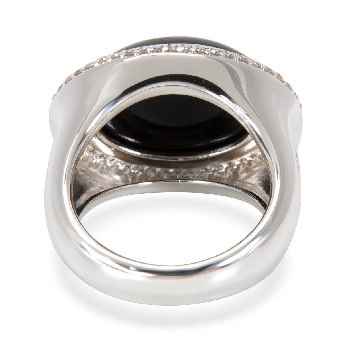 David Yurman Signature Oval Onyx & Diamond Ring in Sterling Silver