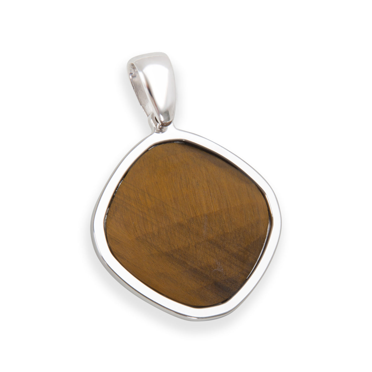 Tigers Eye Square Pendant in Sterling Silver
