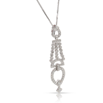 Diamond Chandelier Necklace in 18K White Gold (1.20 ctw)