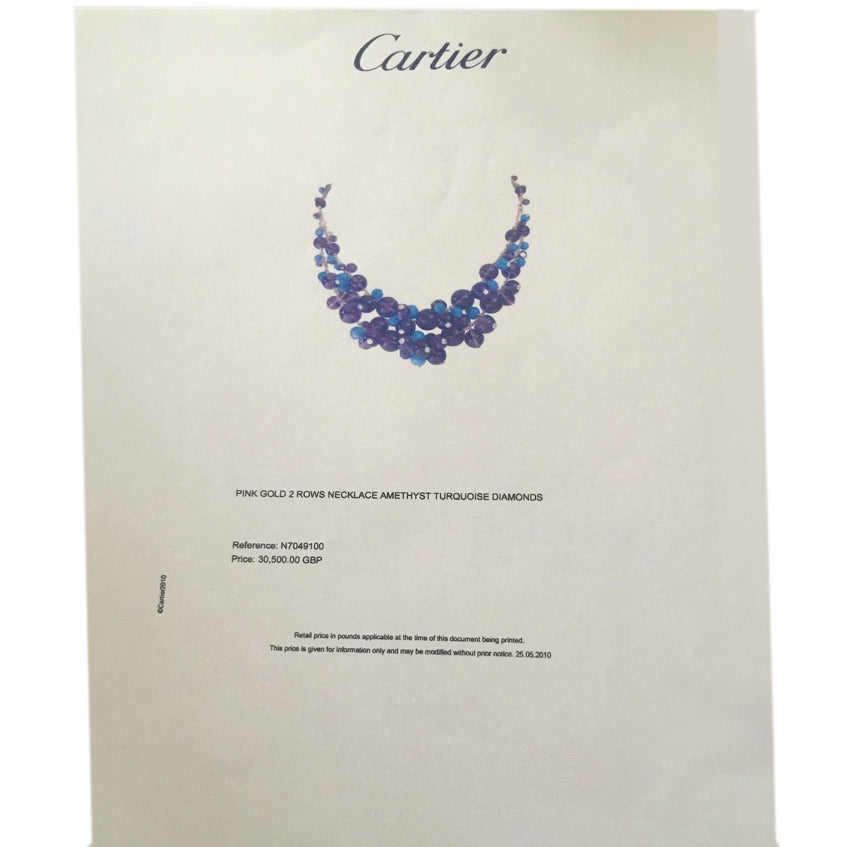 Cartier Les Delices de Goa Amethyst, Turquoise & Diamond Necklace in 18K Gold