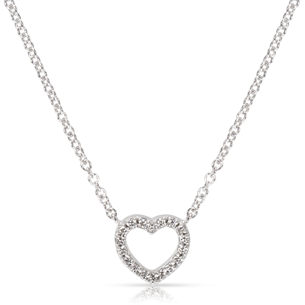 Tiffany & Co. Metro Mini Diamond Heart Necklace in 18K White gold 0.05 ctw