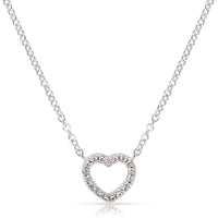 Tiffany & Co. Metro Mini Diamond Heart Necklace in 18K White gold 0.05 ctw