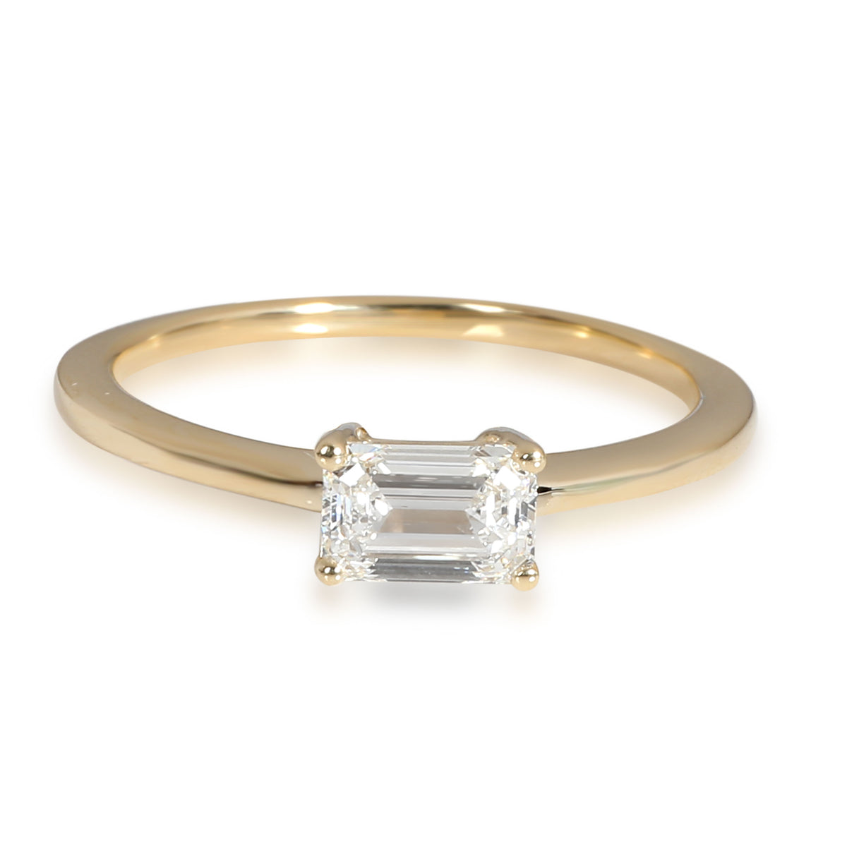 East/West Emerald Cut Diamond Ring in 14K Yellow Gold (0.61 ct F/SI1)