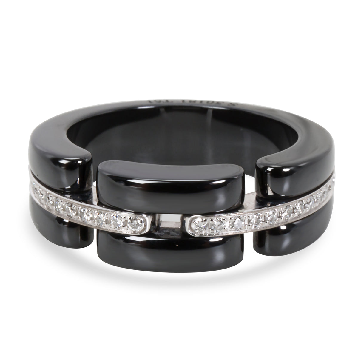 Rings Chanel Chanel Ultra Ceramic White Gold Ring 18K & Diamond T50 Ring