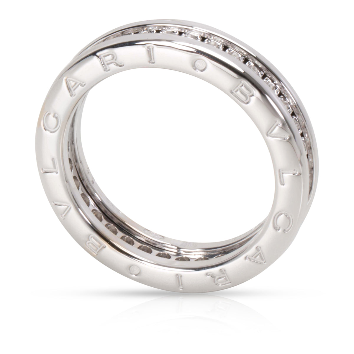 Bvlgari B. Zero1 One Band Diamond Ring in 18K White Gold