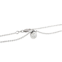 GIA Certified Pear Cut Diamond Necklace Bezel Set in 14K White Gold (0.50 ct)