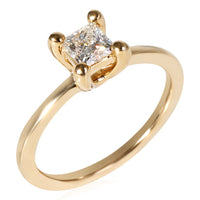 GIA Princess Cut Diamond Engagement Ring in 14K Yellow Gold 0.55 ctw G/SI1