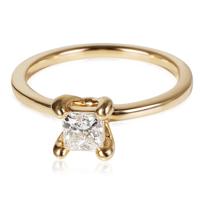 GIA Princess Cut Diamond Engagement Ring in 14K Yellow Gold 0.55 ctw G/SI1