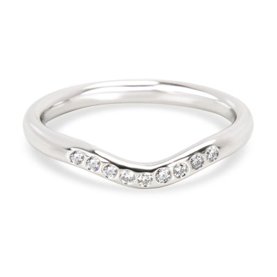 Tiffany & Co. Elsa Peretti Curved Diamond Wedding Band in  Platinum 0.06 CTW