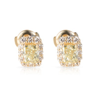 GIA Fancy Yellow Diamond Stud Earrings in 14K Yellow Gold (1.85 ctw FY/VS1-VS2)