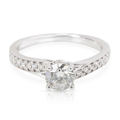 Ritani Diamond Engagement Ring in 18K White Gold 0.75 CTW (0.50ct G/H I1 center)