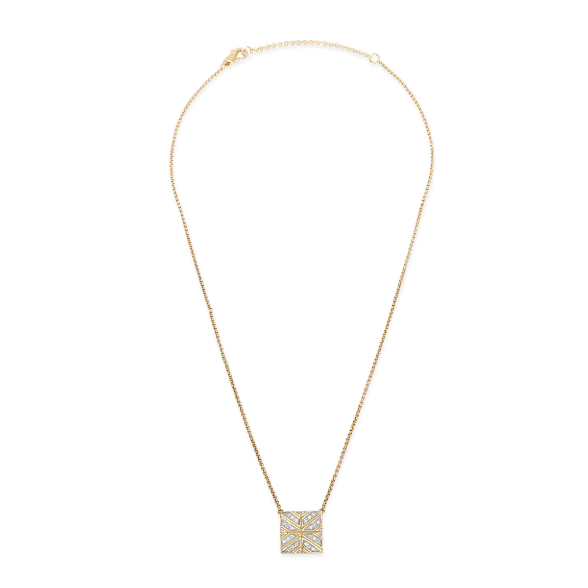 John Hardy Modern Chain Collection Diamond Fashion Necklace in 18K Yellow Gold 0