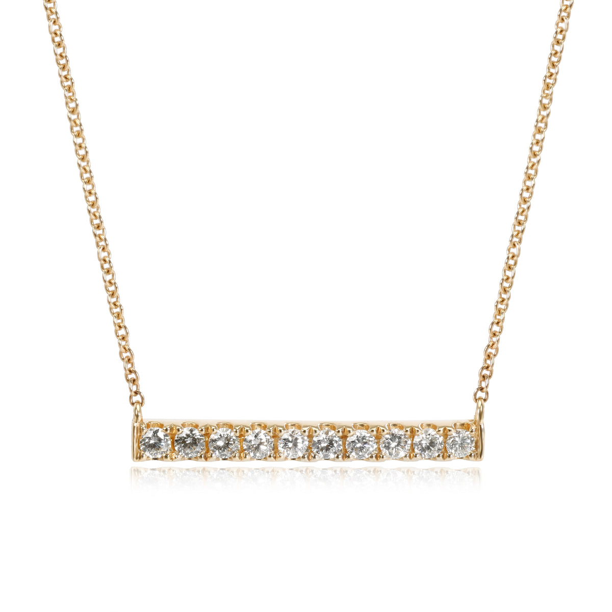 Diamond Bar Necklace in 14K Yellow Gold 0.4 CTW