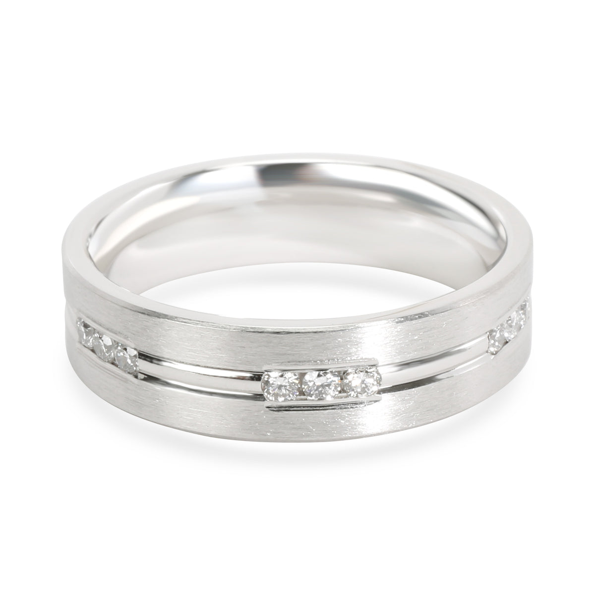 James Allen Platinum 6mm Etched Channel Set Diamond Wedding Ring (0.36ctw)