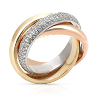 Cartier Trinity Classic Diamond Ring in 18K Yellow, White & Rose Gold (Size 49)