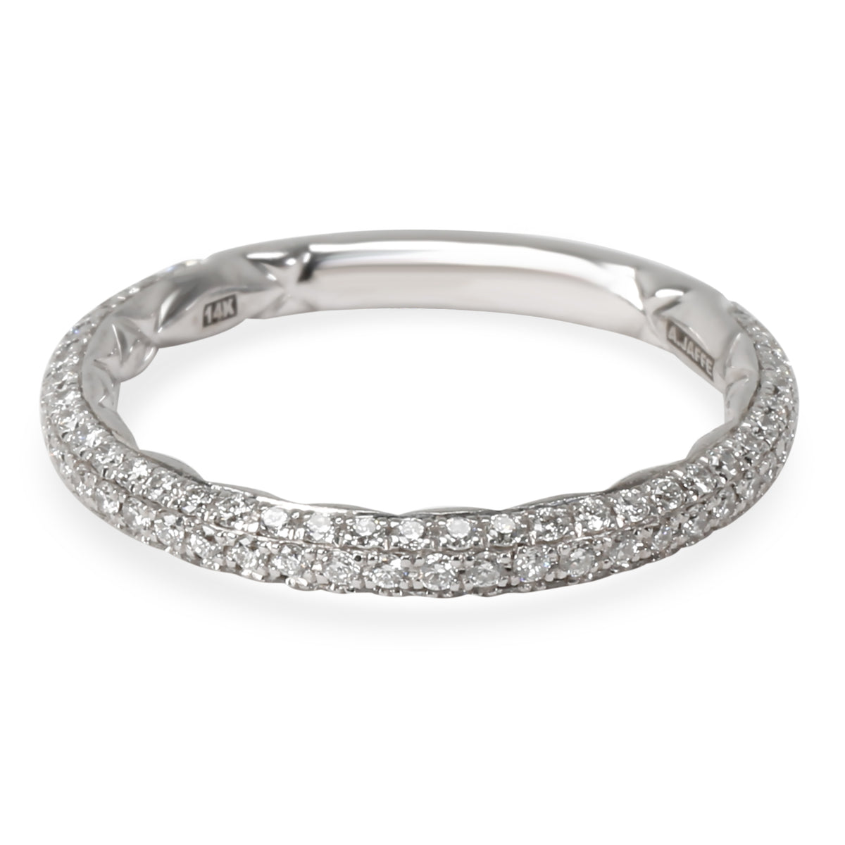 A. Jaffe Quilted Diamond Wedding Band in 14K White Gold (0.39 CTW)