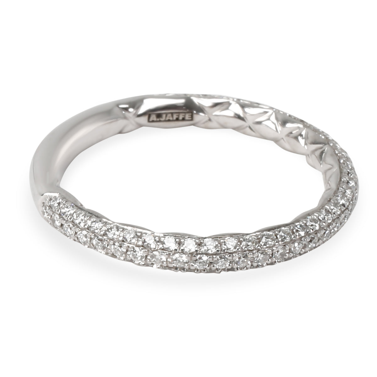 A. Jaffe Quilted Diamond Wedding Band in 14K White Gold (0.39 CTW)