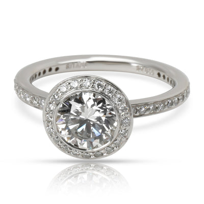 GIA Certified Ritani Diamond Engagement Ring in Platinum H SI1 1.37 CTW