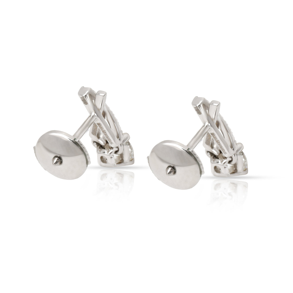 DeBeers Promise Diamond Stud Earrings in 18K White Gold (0.68 CTW)