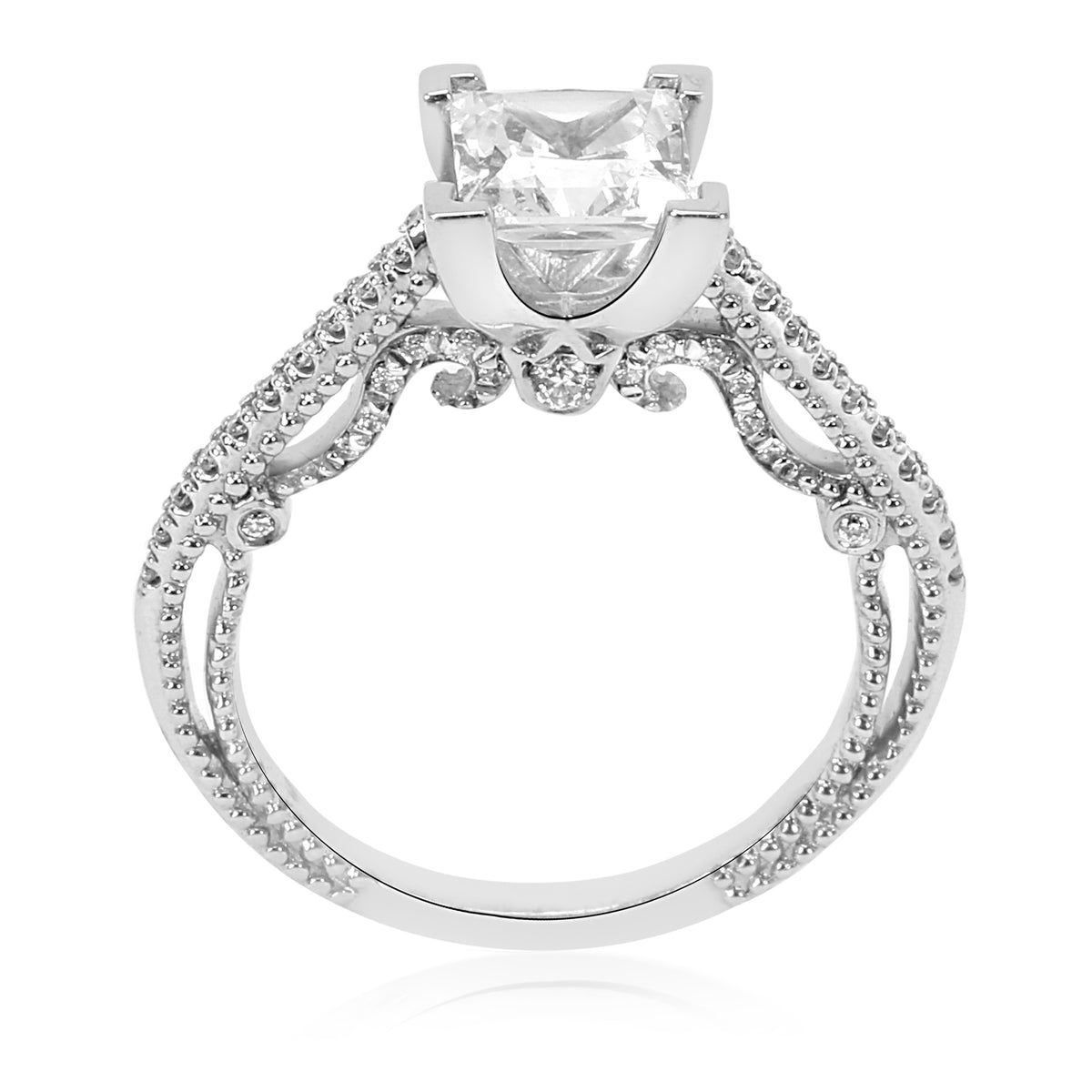 Verragio Diamond Princess Engagement Ring Setting in 18K White Gold