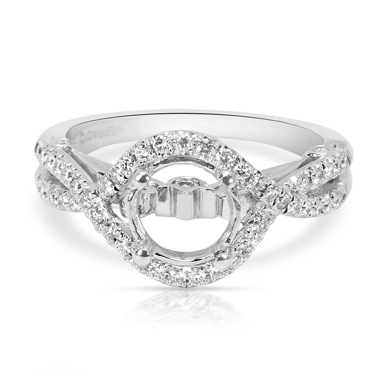 Verragio Couture Layered Braided Halo Diamond Engagement Ring Setting 0.30 ctw