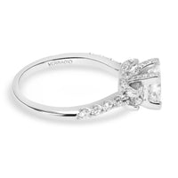 Verragio Three Stone Princess Diamond Engagement Ring Setting in 18K White Gold