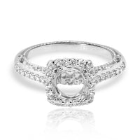 Verragio Scrolling Square Diamond Halo Engagement Ring Setting