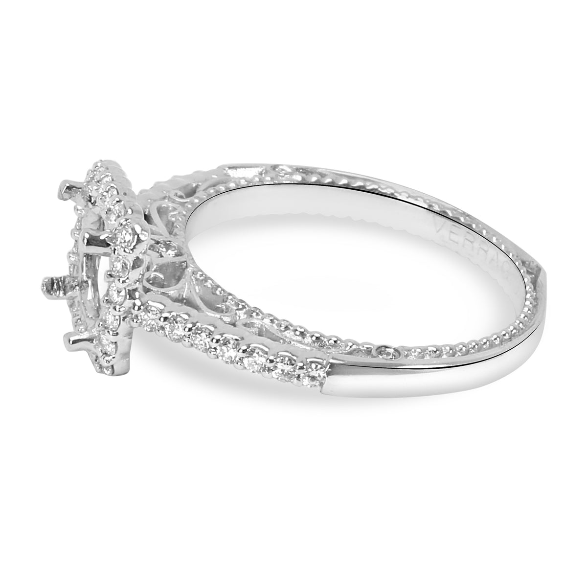 Verragio Scrolling Square Diamond Halo Engagement Ring Setting